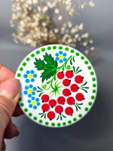 Тарілочка Червона калина (магніт 6,5-7 см.)